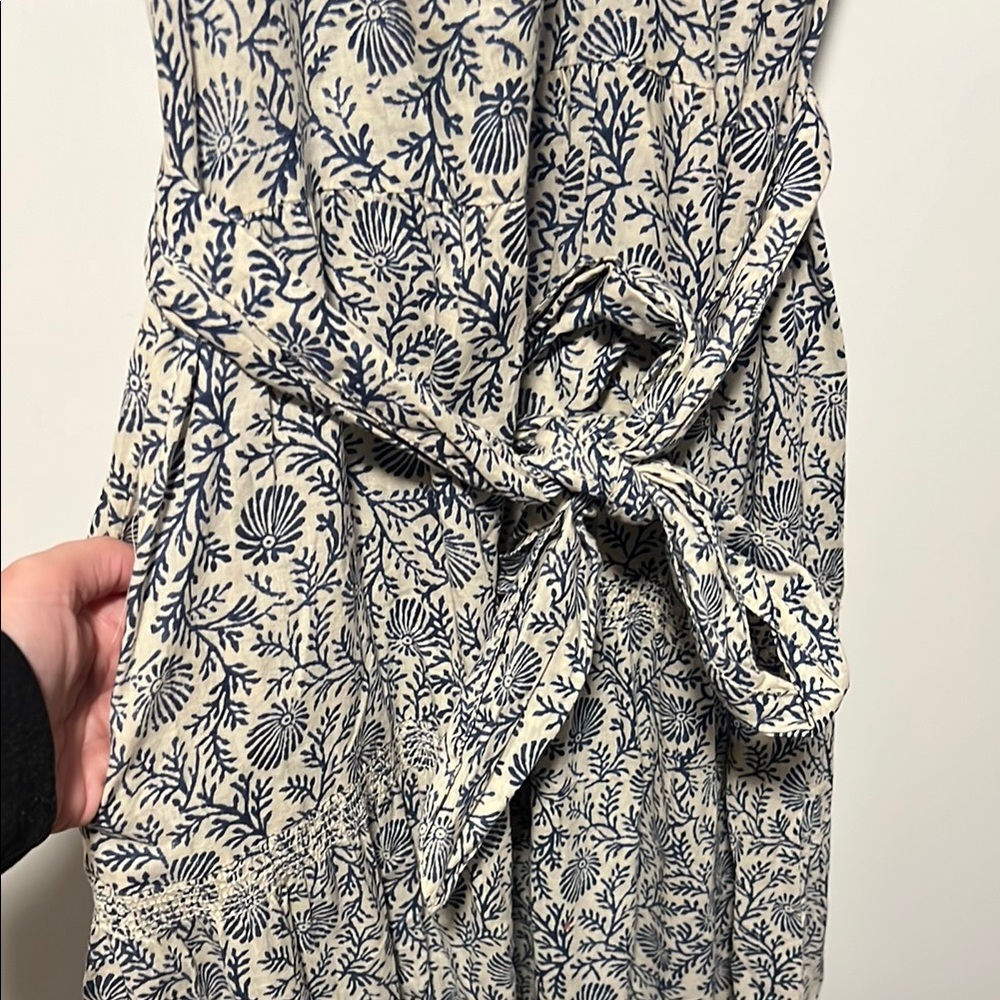 The Great Elegant Blue and cream Dress with belt - Picture 3 of 7